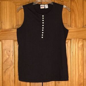 EUC Vintage 80s 90s American Weekend Sleeveless Top Black Size M Medium